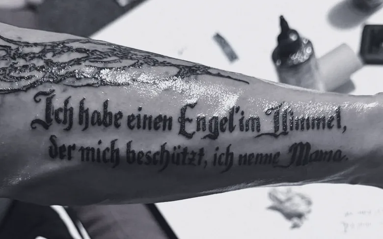 Lettering — Engel, Forearm. Sami Tutar, S.Ink